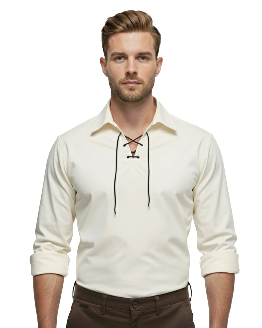 Alpenknoten Herren – Trachtenhemd Langarm Beige