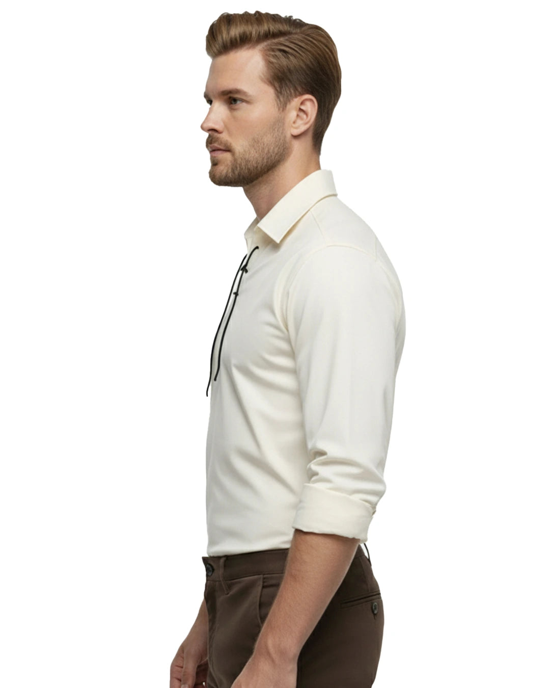Alpenknoten Herren – Trachtenhemd Langarm Beige