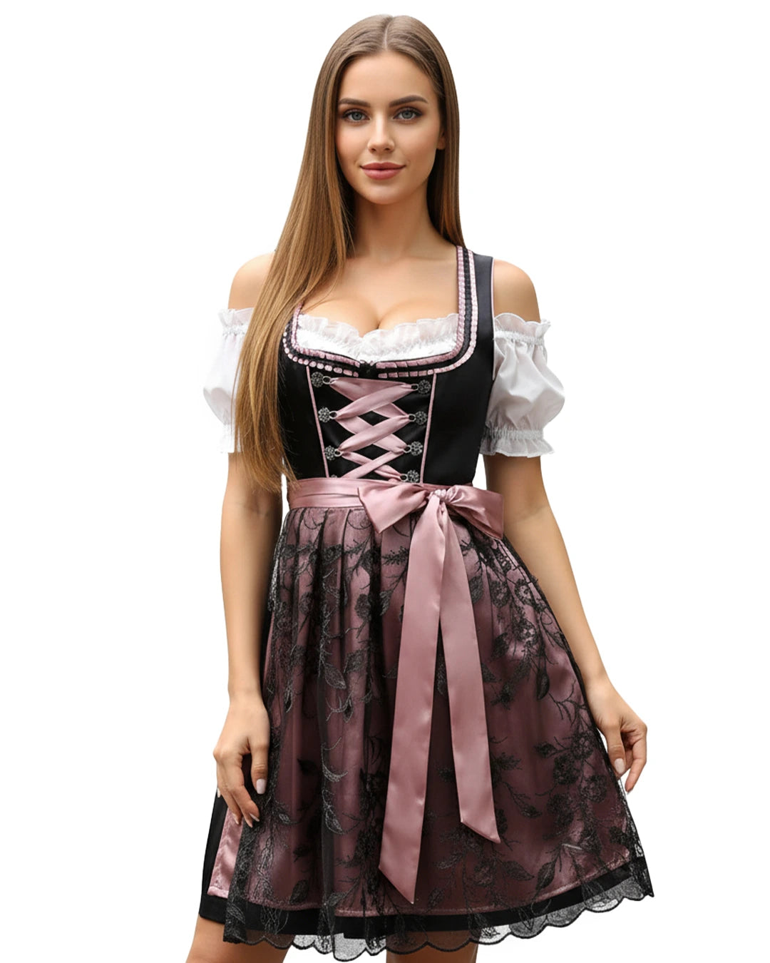 Dirndl Samtglanz – Altrosa