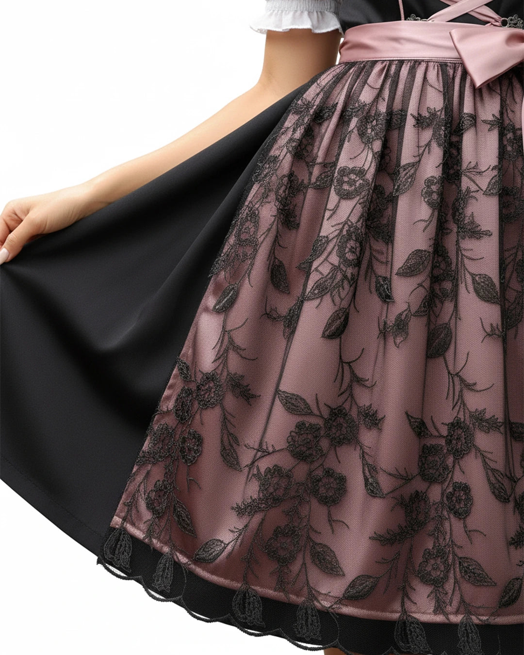 Dirndl Samtglanz – Altrosa