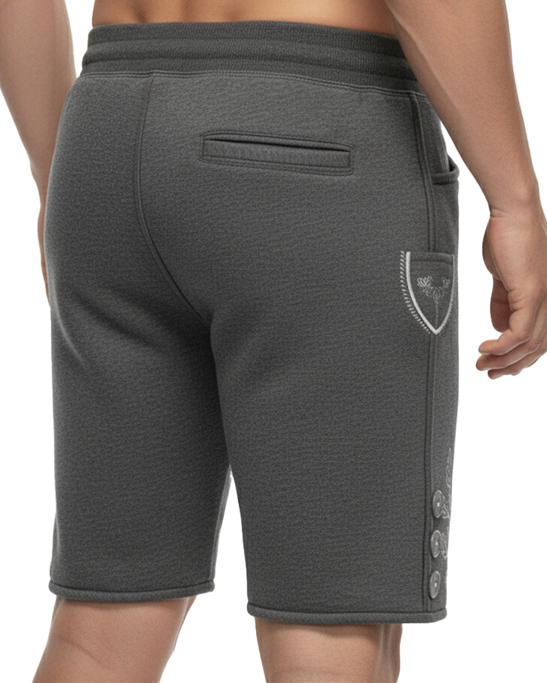 Trachten-Shorts Eichenblatt – Grau