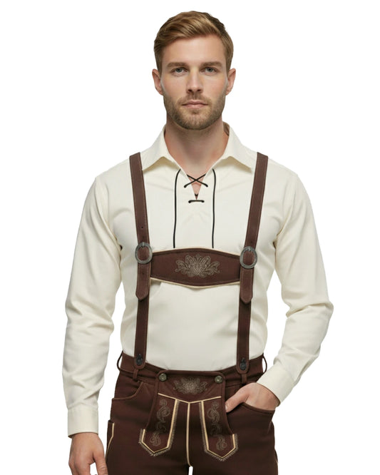 Alpenknoten Herren – Trachtenhemd Langarm Beige