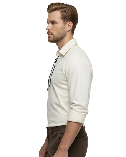 Alpenknoten Herren – Trachtenhemd Langarm Beige