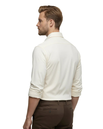 Alpenknoten Herren – Trachtenhemd Langarm Beige