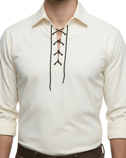 Alpenknoten Herren – Trachtenhemd Langarm Beige