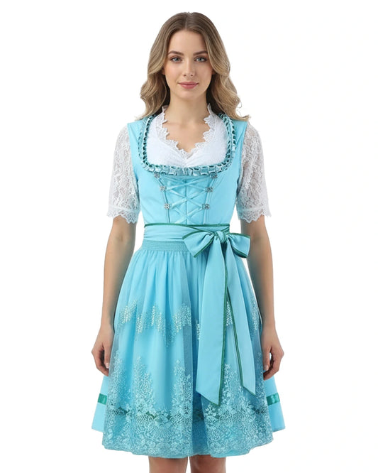 Dirndl Alpenblüte – Türkis
