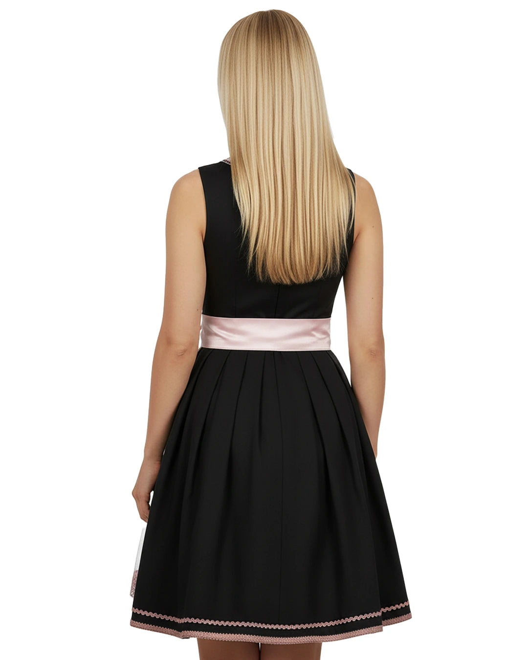 Dirndl Rosengarten – Schwarz/Rosa