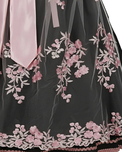 Dirndl Rosengarten – Schwarz/Rosa