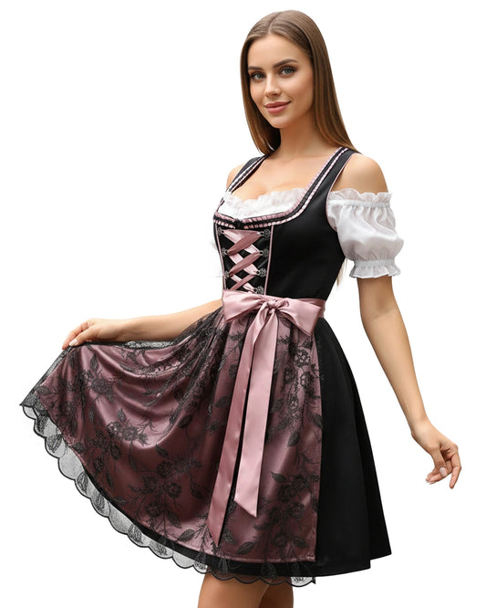 Dirndl Samtglanz – Altrosa