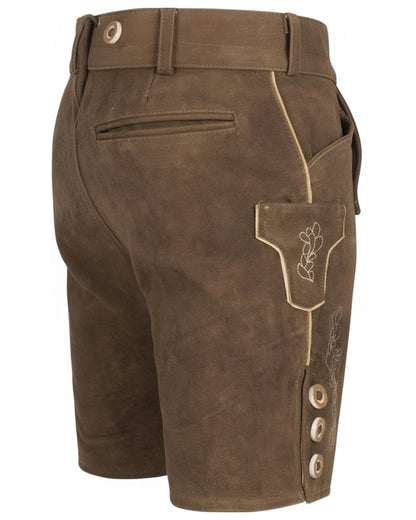 Trachten-Lederhose Eichenlaub – Braun
