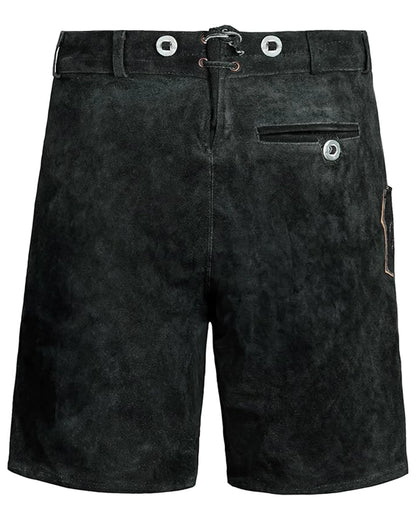 Trachten-Lederhose Eichenlaub – Schwarz