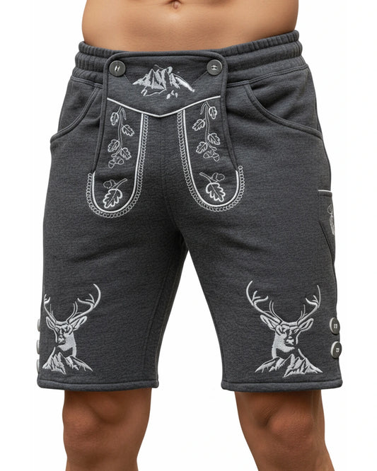 Trachten-Shorts Edelhirsch – Grau