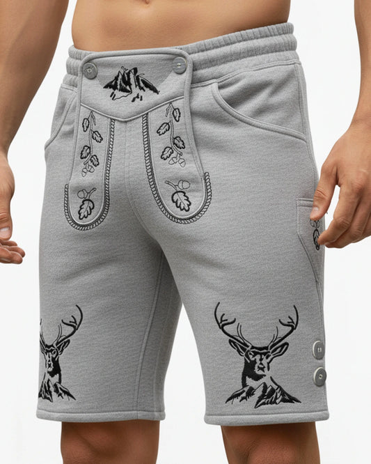 Trachten-Shorts Edelhirsch – Hellgrau