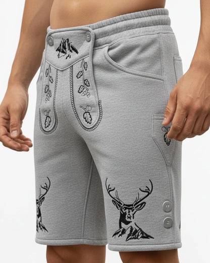 Trachten-Shorts Edelhirsch – Hellgrau