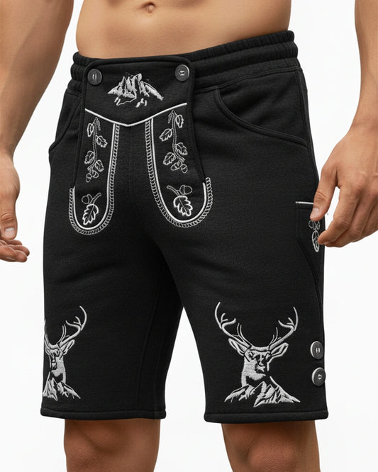 Trachten-Shorts Edelhirsch – Schwarz