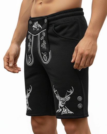 Trachten-Shorts Edelhirsch – Schwarz