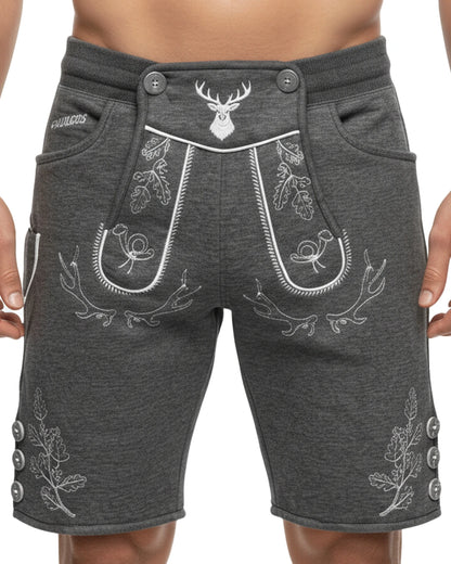 Trachten-Shorts Eichenblatt – Grau