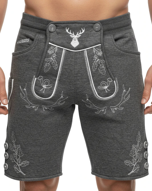 Trachten-Shorts Eichenblatt – Grau
