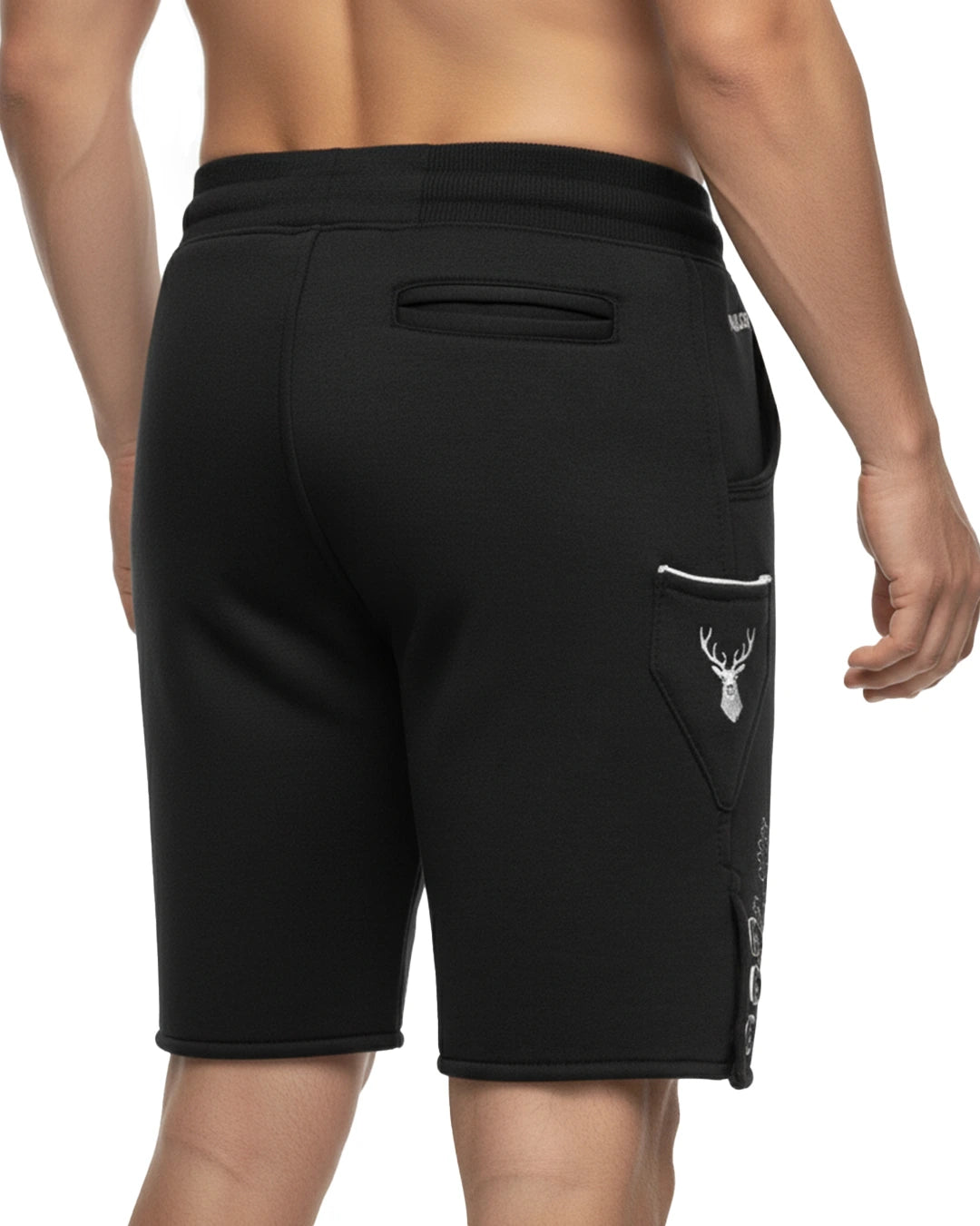 Trachten-Shorts Eichenblatt – Schwarz