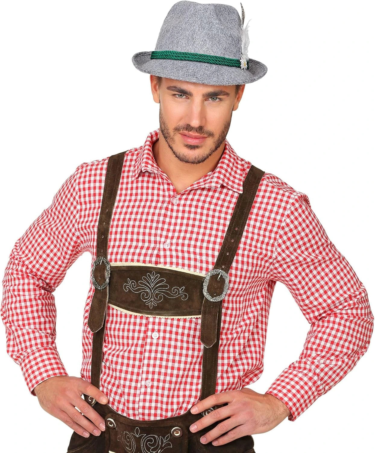 Oktoberfesthut Bergfeder – Grau