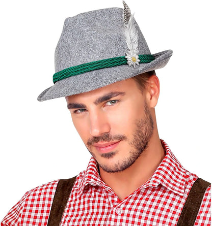 Oktoberfesthut Bergfeder – Grau