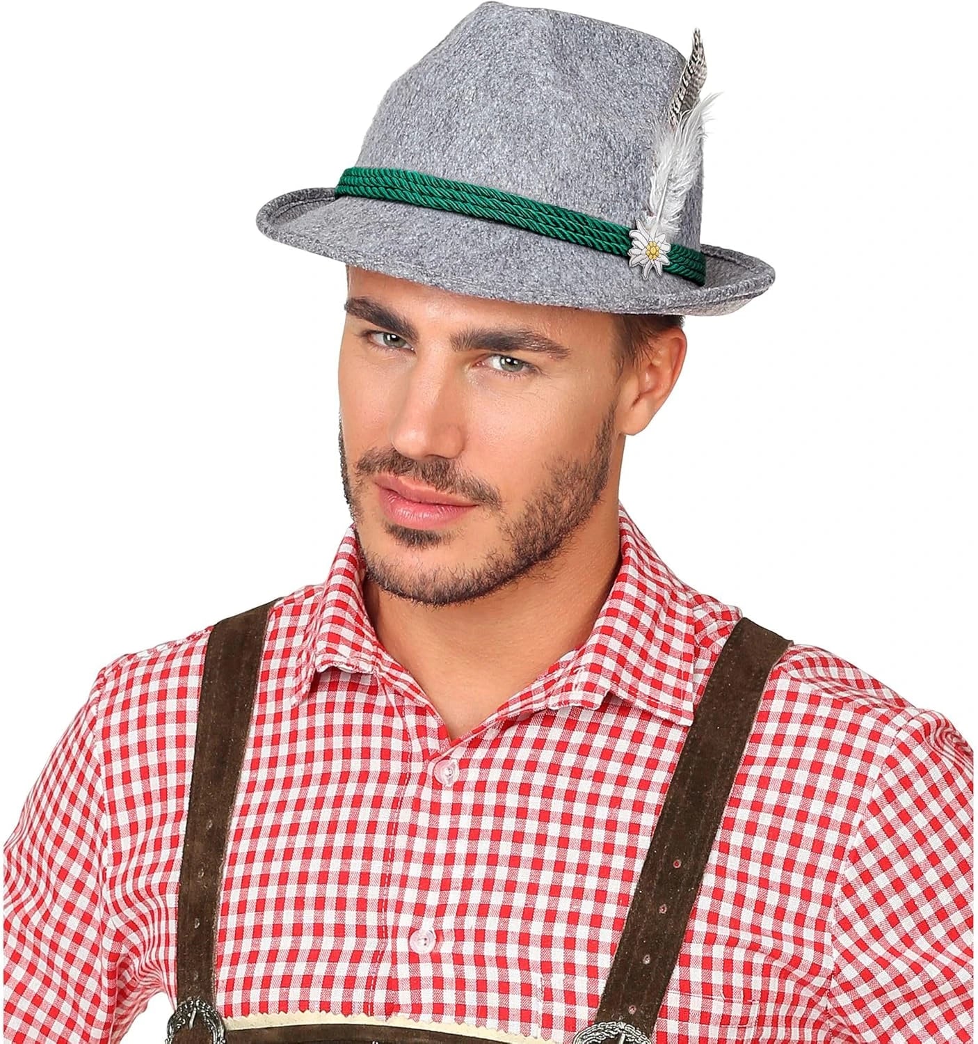 Oktoberfesthut Bergfeder – Grau