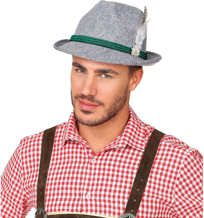 Oktoberfesthut Bergfeder – Grau